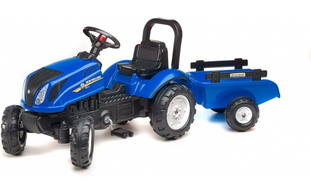 Трактор на педалях Falk 3080AB New Holland T6 з причіпом