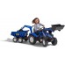 Трактор педальний Falk 3090W New Holland T8 з причіпом, навантажувачем і екскаватором title=