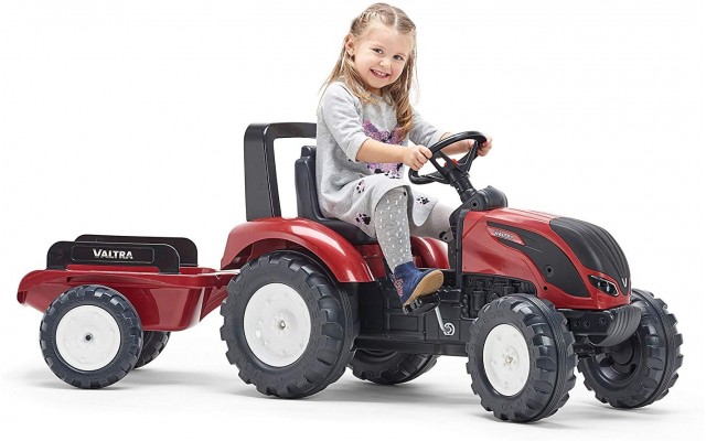 Трактор на педалях Falk 4000AB Valtra S4 з причіпом
