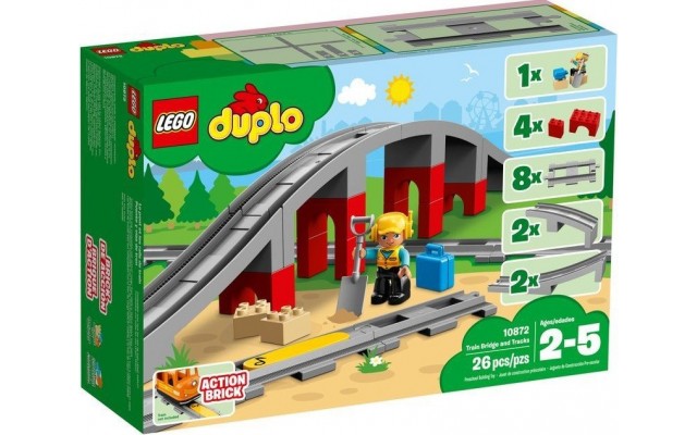 Конструктор LEGO DUPLO Железнодорожный мост и рельсы (10872)