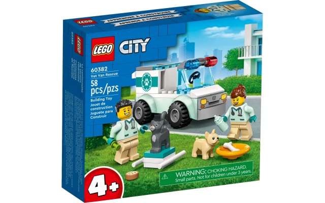 Конструктор LEGO City Фургон ветеринарной скорой помощи (60382)