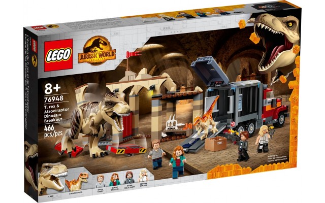 Конструктор LEGO Jurassic World Побег атроцираптора и тираннозавра (76948)