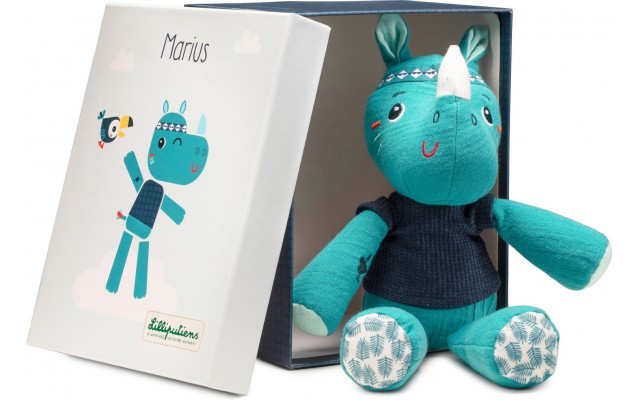 Мягкая игрушка в подарочной коробке Lilliputiens Носорог Мариус (83247)