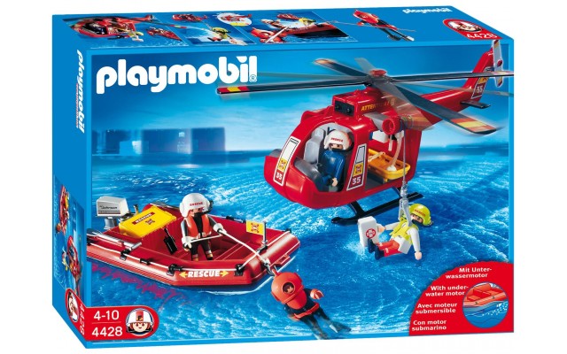 Playmobil 4428 Спасательный вертолет и лодка с фигурками - игровой набор Плеймобил