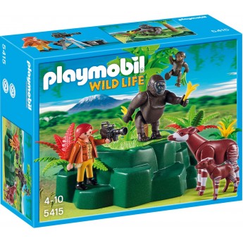 Playmobil 5415 Видеооператор, окапи и гориллы в джунглях - игровой набор Плеймобил