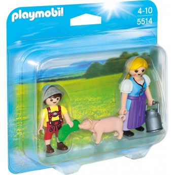 Playmobil 5514 Жінка-фермер, хлопчик і порося - фігурки Плеймобіл