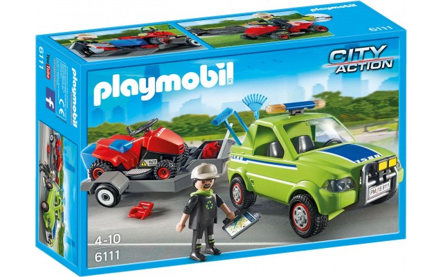 Playmobil 6111 Автомобіль з газонокосаркою на причепі - іграшка Плеймобіл