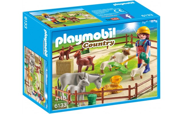Playmobil 6133 Пастбище с огорожей, животными и фермером - игровой набор Плеймобил