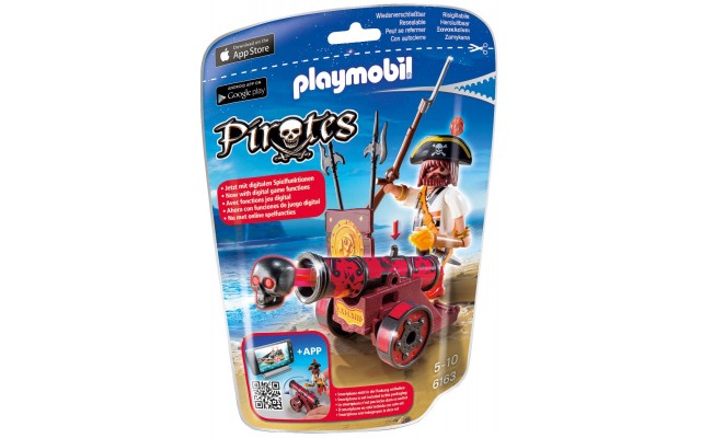 Playmobil 6163 Червона інтерактивна гармата і пірат - фігурки Плеймобіл