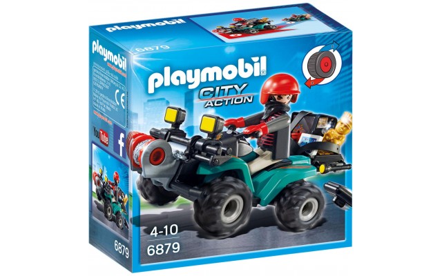 Playmobil 6879 - Грабитель с добычей на квадроцикле - игровой набор Плеймобил City Action