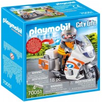 Игровой набор Playmobil Мотоцикл спасательной службы с водителем (70051)