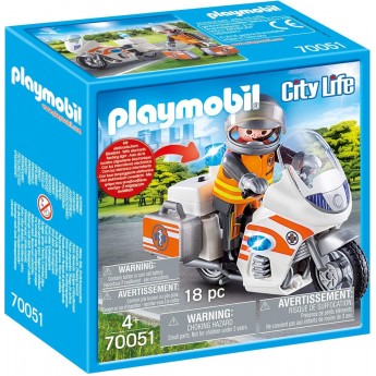 Ігровий набір Playmobil Мотоцикл рятувальної служби з водієм (70051)