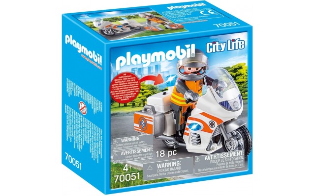 Игровой набор Playmobil Мотоцикл спасательной службы с водителем (70051)