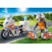 Игровой набор Playmobil Мотоцикл спасательной службы с водителем (70051) title=