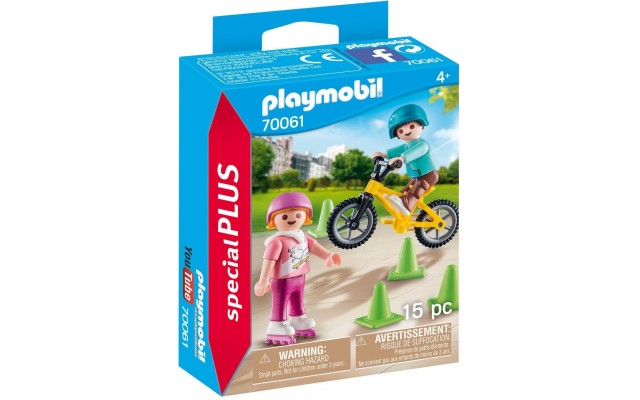 Набір фігурок Playmobil Діти на велосипеді і роликах (70061)