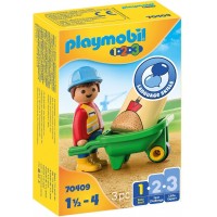 Фигурка Playmobil Строитель с тачкой (70409)