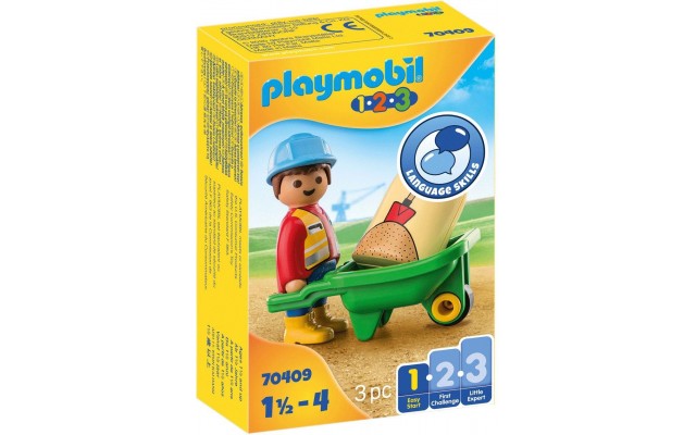 Фигурка Playmobil Строитель с тачкой (70409)