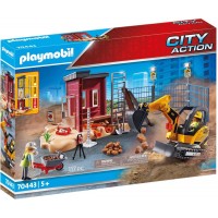 Игровой набор Playmobil Мини-экскаватор со строительной секцией (70443)