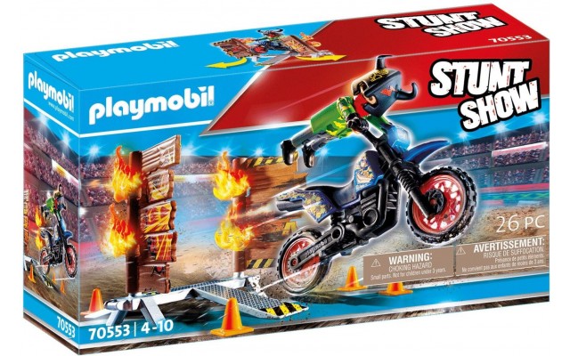 Игровой набор Playmobil Stunt Show Мотокросс с огненной стеной (70553)