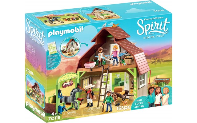 Набор Playmobil Конюшня с фигурками Барн с Лаки, Пру и Эбигейл (70118)