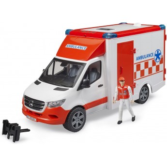 Машинка Bruder Скорая помощь Mercedes Sprinter c фигуркой водителя, свет и звук (02676)