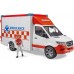 Машинка Bruder Швидка допомога Mercedes Sprinter з фігуркою водія, світло та звук (02676) title=