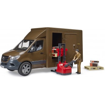 Игрушка Bruder Фургон Mercedes Sprinter почтовой службы UPS з водителем и аксессуарами (02678)