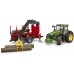 Іграшка Bruder трактор John Deere 7R 350 з причепом, краном та колодами (03154) title=