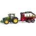 Іграшка Bruder трактор John Deere 7R 350 з причепом, краном та колодами (03154) title=