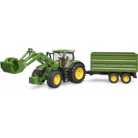 Іграшка Bruder трактор John Deere 7R 350 з навантажувачем та причепом (03155)