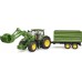 Іграшка Bruder трактор John Deere 7R 350 з навантажувачем та причепом (03155) title=