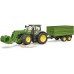 Іграшка Bruder трактор John Deere 7R 350 з навантажувачем та причепом (03155) title=