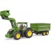 Іграшка Bruder трактор John Deere 7R 350 з навантажувачем та причепом (03155) title=