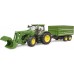 Іграшка Bruder трактор John Deere 7R 350 з навантажувачем та причепом (03155) title=