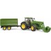 Іграшка Bruder трактор John Deere 7R 350 з навантажувачем та причепом (03155) title=