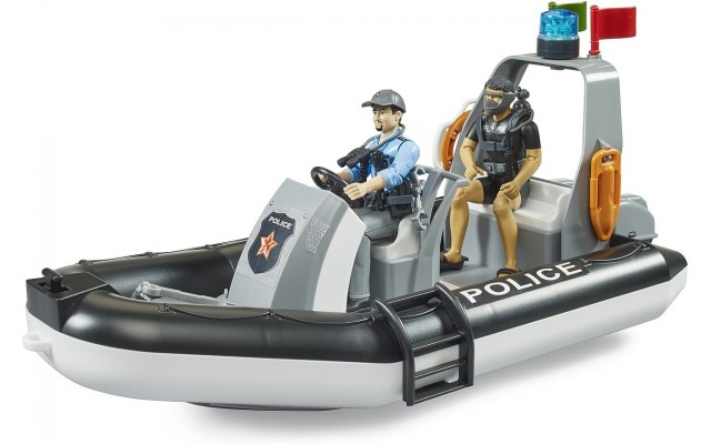 Игрушка Bruder Полицейская лодка с полицейским, дайвером и аксессуарами (62733)