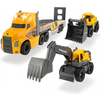 Игровой набор Dickie Toys грузовик Mack с экскаватором и погрузчиком Volvo (3729012)