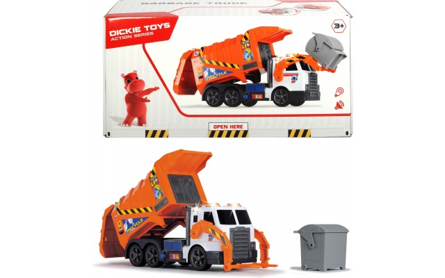 Игрушка Dickie Toys Мусоровоз с контейнером и подъемником, свет и звук (1137000)