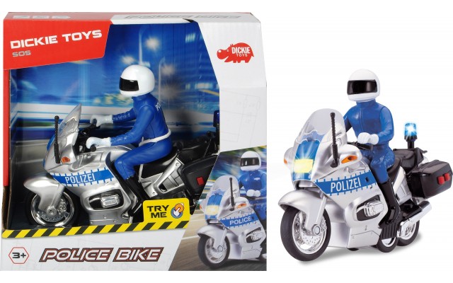 Мотоцикл Dickie Toys Поліцейський патруль з фігуркою і світло-звуковими ефектами (3712004)
