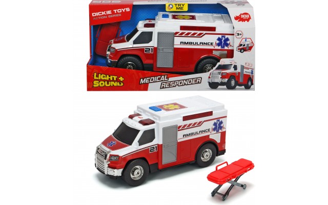Машинка Dickie Toys Медична допомога з ношами, світлом і звуком 30 см (3306007)