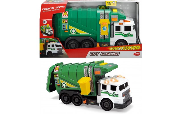Сміттєвоз Dickie Toys Чисте місто з контейнером і світло-звуковими ефектами 40 см (3308378)
