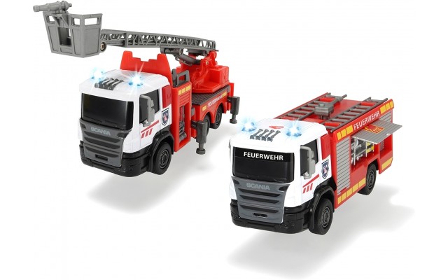 Игрушка Dickie Toys Пожарная машинка Scania со светом и звуком 17 см (3712013)
