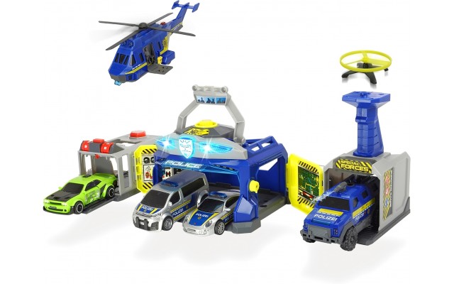 Игровой набор Dickie Toys Управление полиции с машинками и вертолётом (3719011)