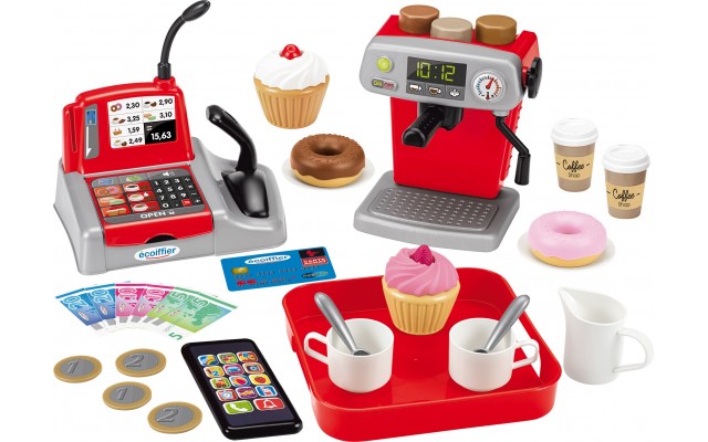 Игровой набор Кофейня Ecoiffier с кофемашиной, кассой и аксессуарами (002578)