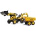 Дитячий трактор на педалях Falk 2086W Komatsu з причіпом, переднім і заднім ковшами title=