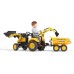Дитячий трактор на педалях Falk 2086W Komatsu з причіпом, переднім і заднім ковшами title=