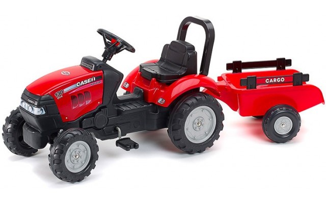 Трактор на педалях Falk 961B Case Maxxum 130 CVX с прицепом