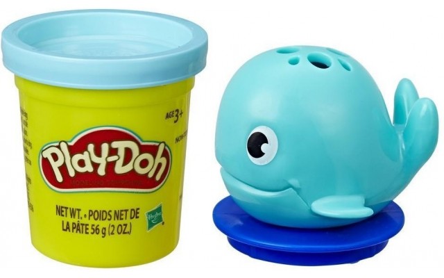 Баночка пластилина Play-Doh с фигуркой-помпой кита на крышке (E3365/E3411)
