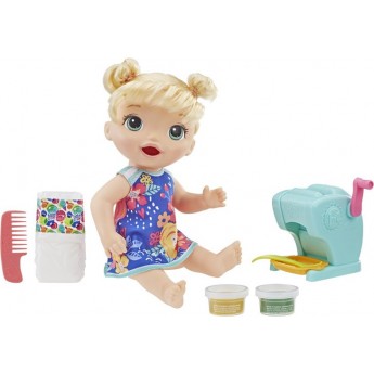 Кукла интерактивная Hasbro Baby Alive Малышка блондинка и макароны, 30 см (E3694)