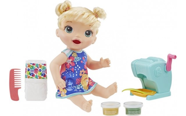 Кукла интерактивная Hasbro Baby Alive Малышка блондинка и макароны, 30 см (E3694)
